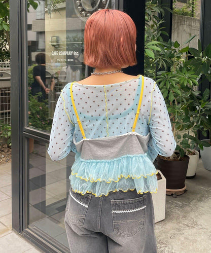 HELLO.SANFRANCISCO/ハローサンフランシスコ 印花Logo薄紗吊帶背心