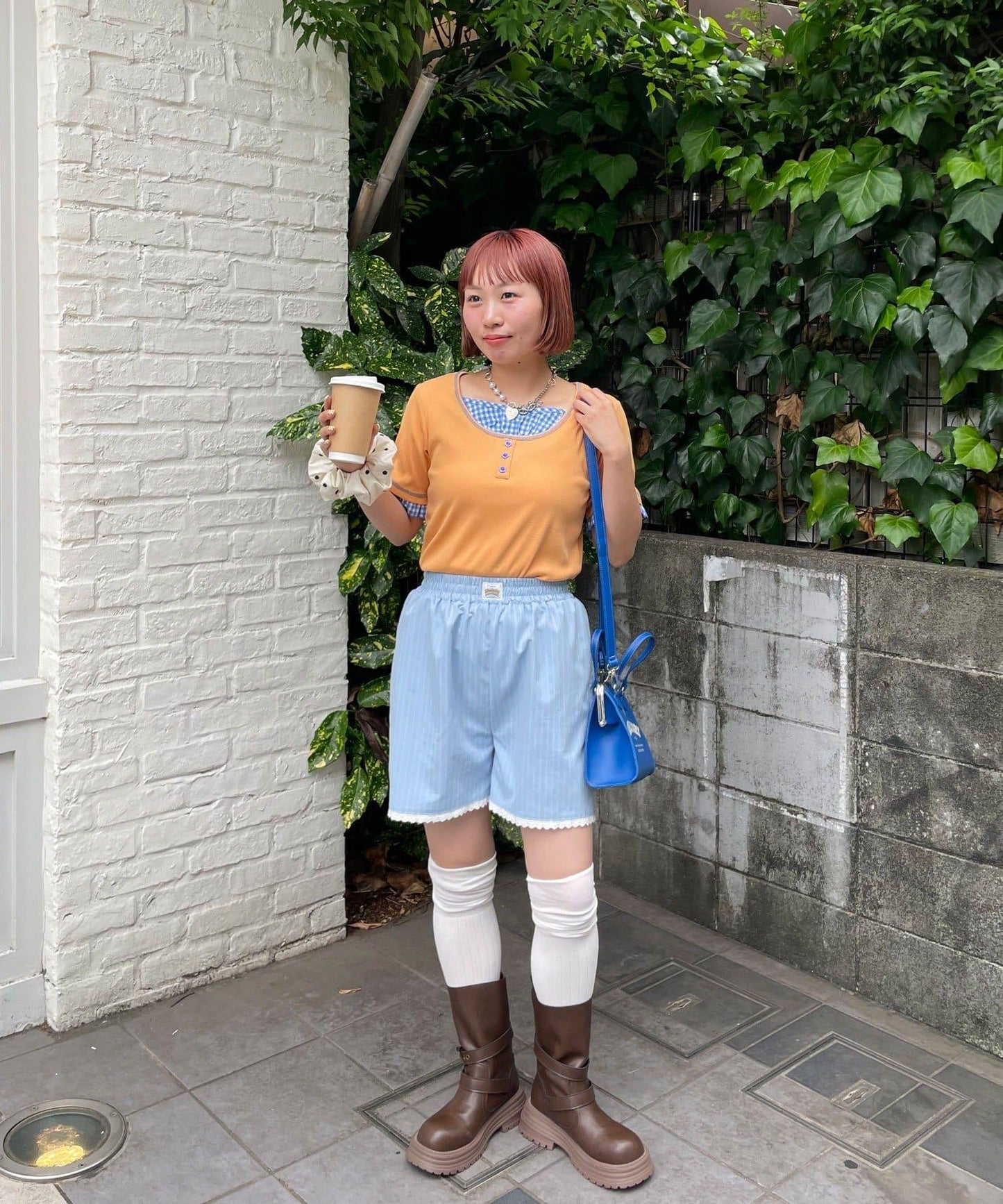 HELLO.SANFRANCISCO 蕾絲條紋休閒短褲