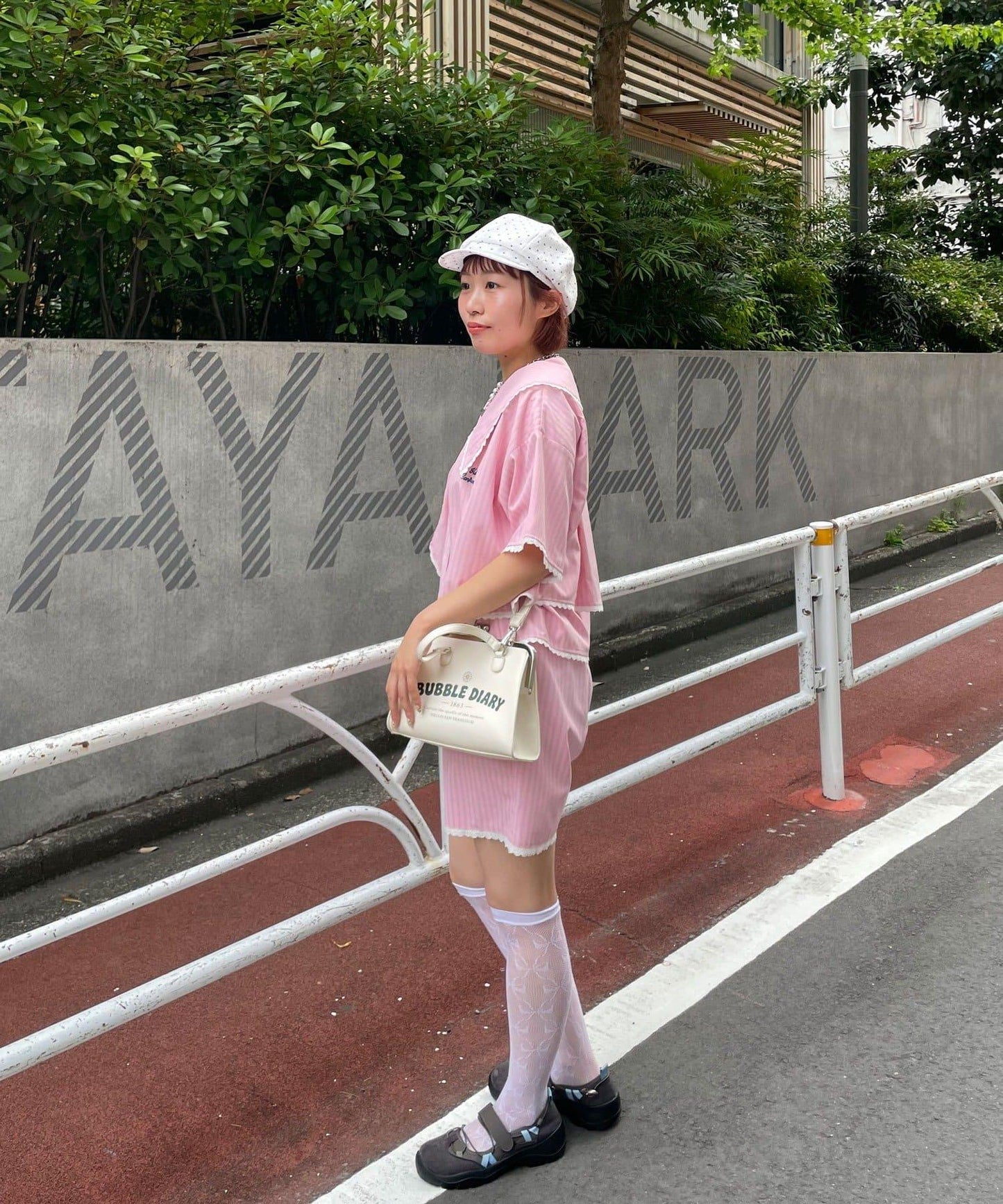 HELLO.SANFRANCISCO/ハローサンフランシスコ 大翻領條紋短款襯衫