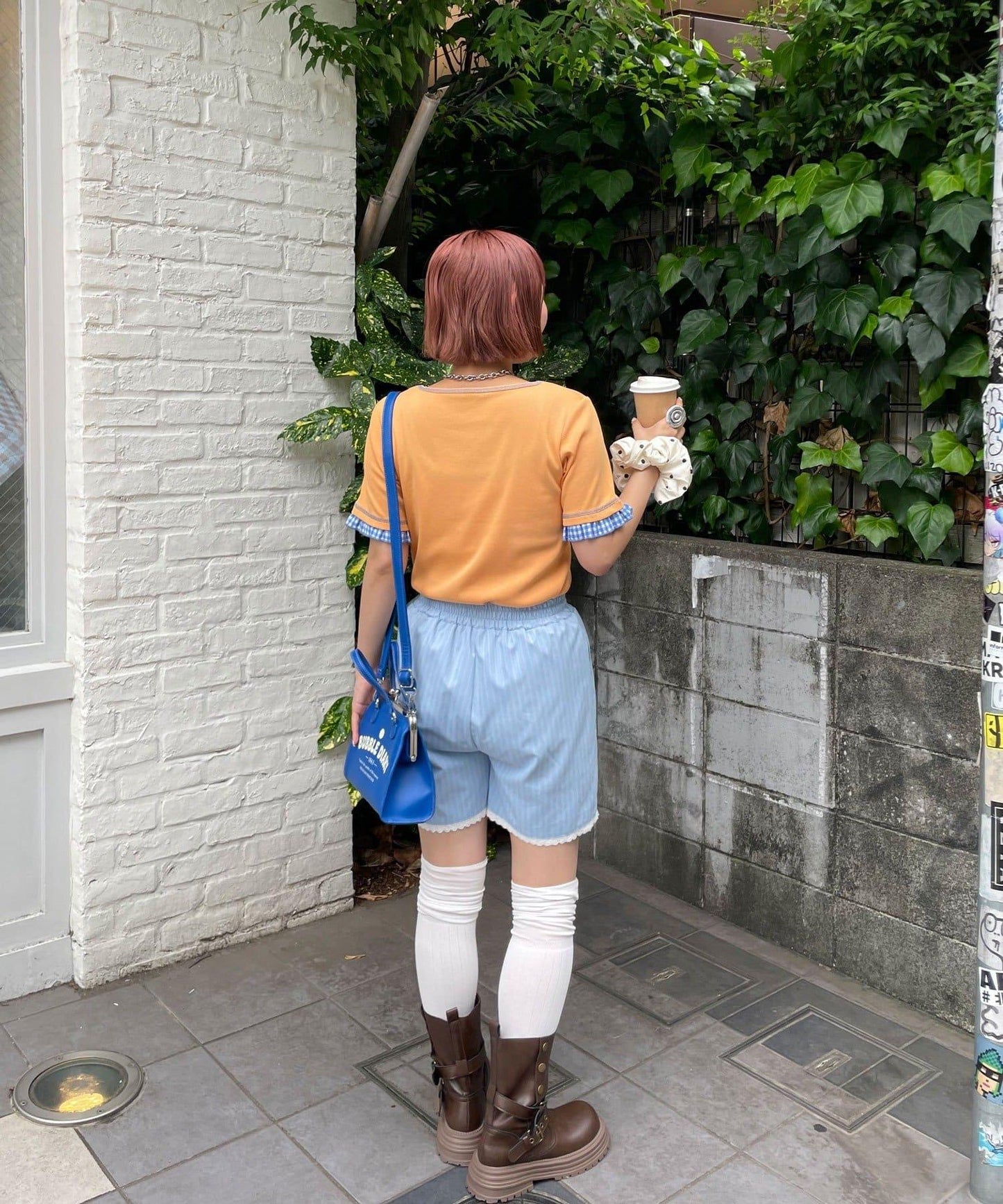 HELLO.SANFRANCISCO 蕾絲條紋休閒短褲