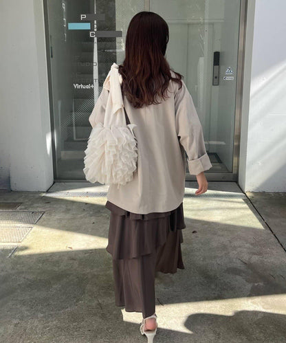 MARCHES 褶邊薄紗手提包