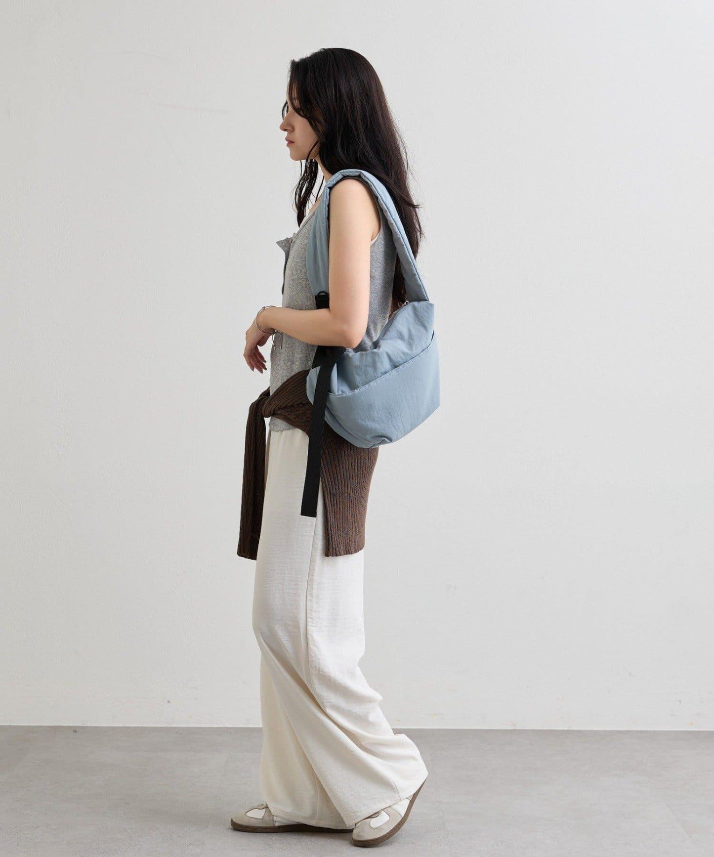 防潑水尼龍填充迷你斜挎包