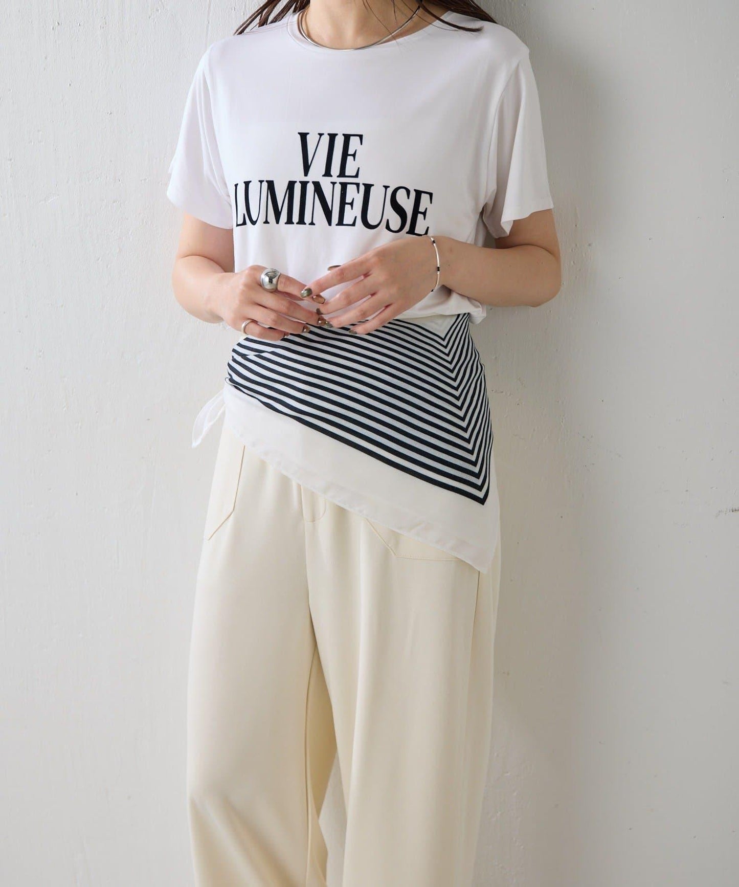 PAPILLONNER/パピヨネ 方格紋圍巾