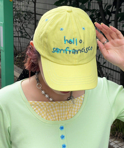 HELLO.SANFRANCISCO 亮片Logo蝴蝶結棒球帽
