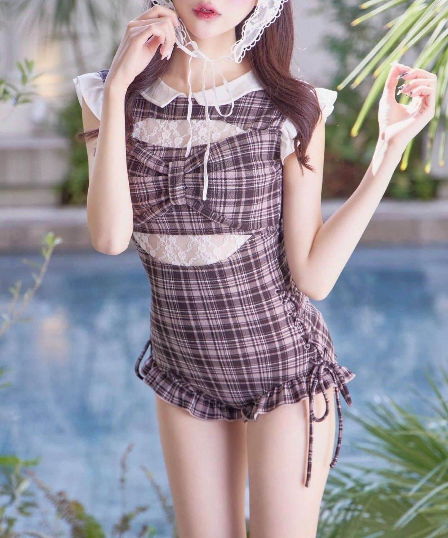 Belle Charme 大蝴蝶結連體泳衣