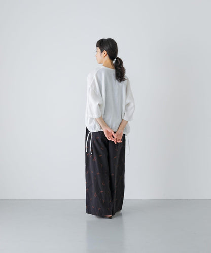 亞麻五分袖襯衫