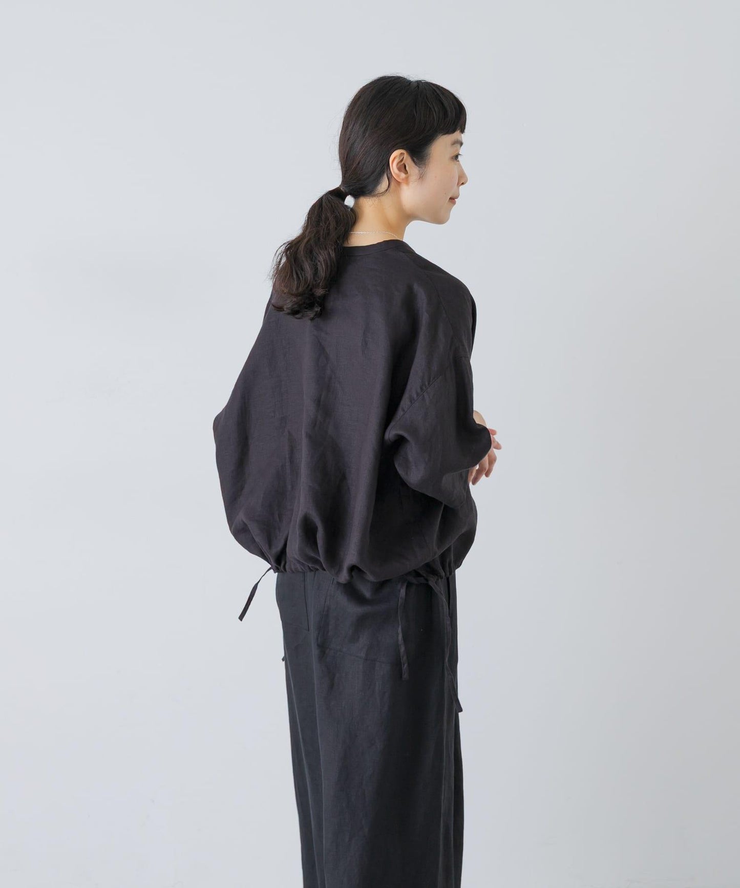 亞麻五分袖襯衫