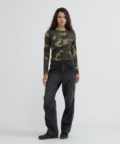 RIB CAMO L/S CREW NECK T-SHIRT