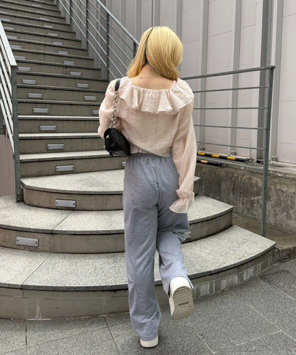 【continuer】荷葉邊開衫&吊帶套裝