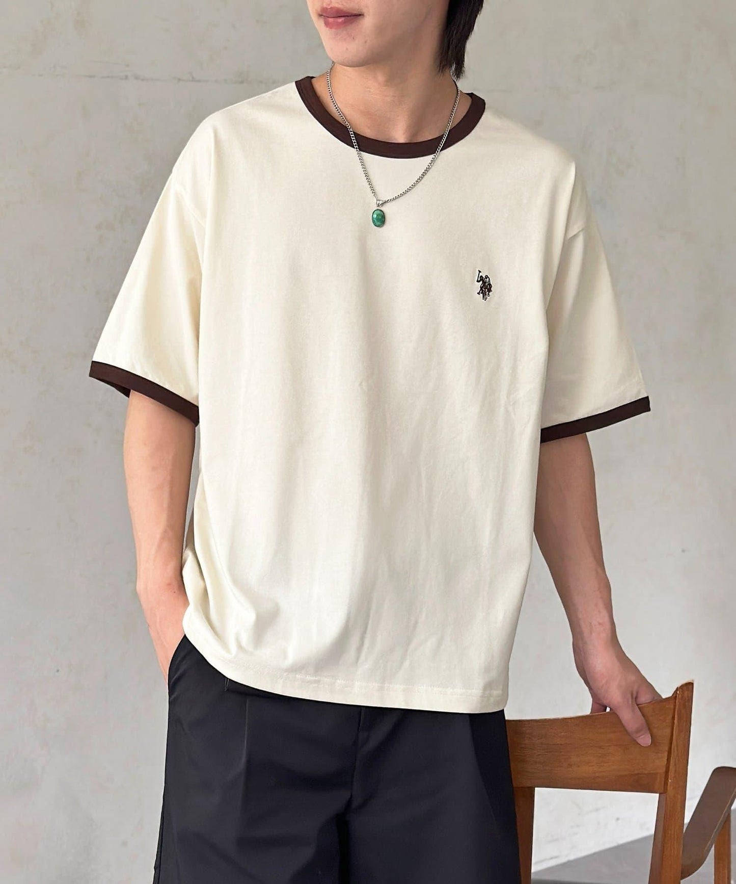 U.S. POLO ASSN. 撞色鑲邊T恤