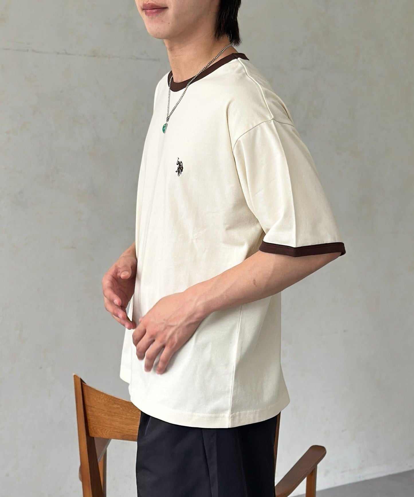 U.S. POLO ASSN. 撞色鑲邊T恤