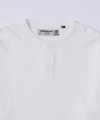 【UNISEX】【Sourcream】華夫格亨利領長袖T恤 [26AW]