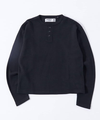 【UNISEX】【Sourcream】華夫格亨利領長袖T恤 [26AW]