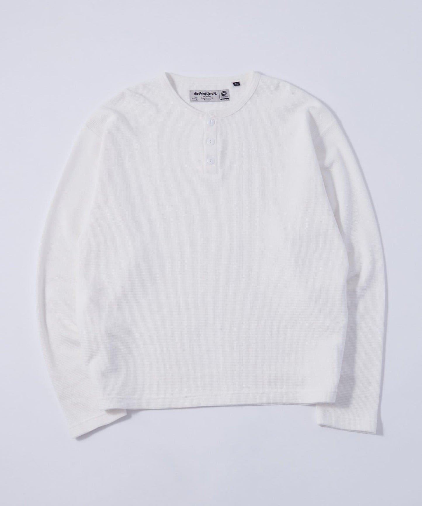 【UNISEX】【Sourcream】華夫格亨利領長袖T恤 [26AW]