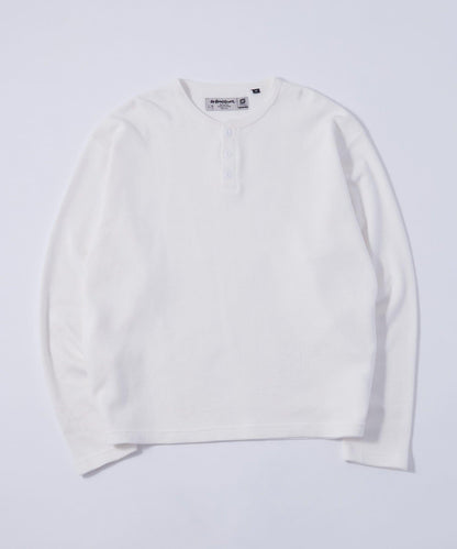 【UNISEX】【Sourcream】華夫格亨利領長袖T恤 [26AW]