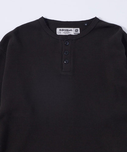 【UNISEX】【Sourcream】華夫格亨利領長袖T恤 [26AW]