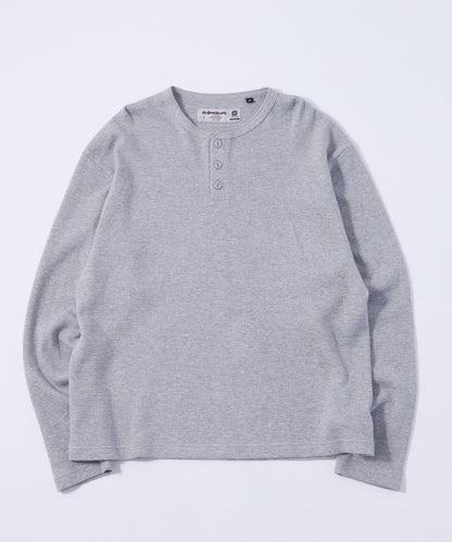 【UNISEX】【Sourcream】華夫格亨利領長袖T恤 [26AW]