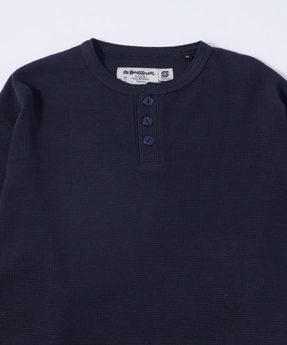【UNISEX】【Sourcream】華夫格亨利領長袖T恤 [26AW]