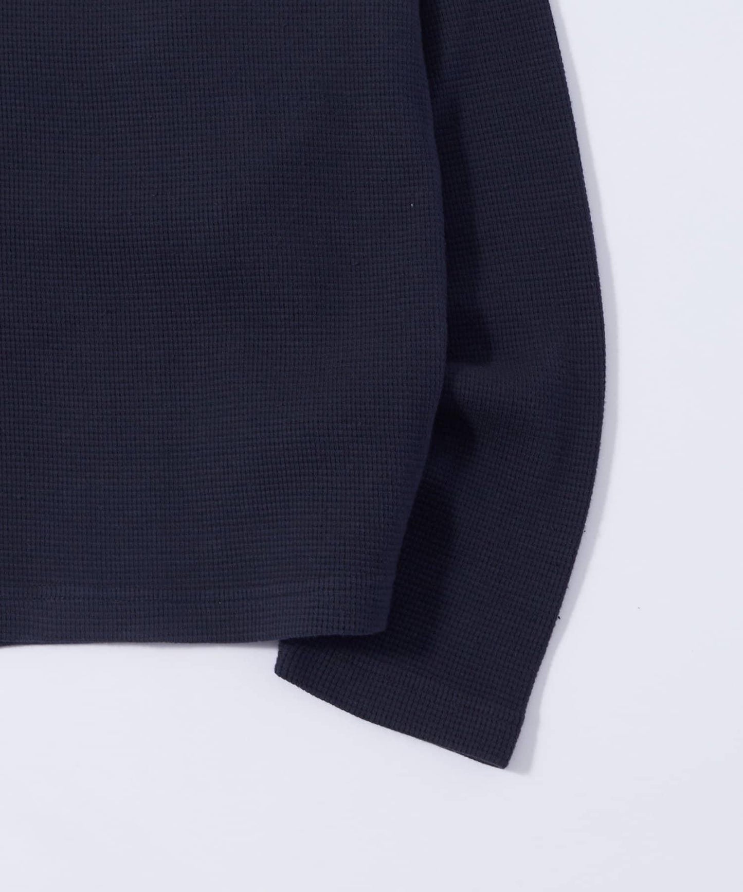 【UNISEX】【Sourcream】華夫格亨利領長袖T恤 [26AW]