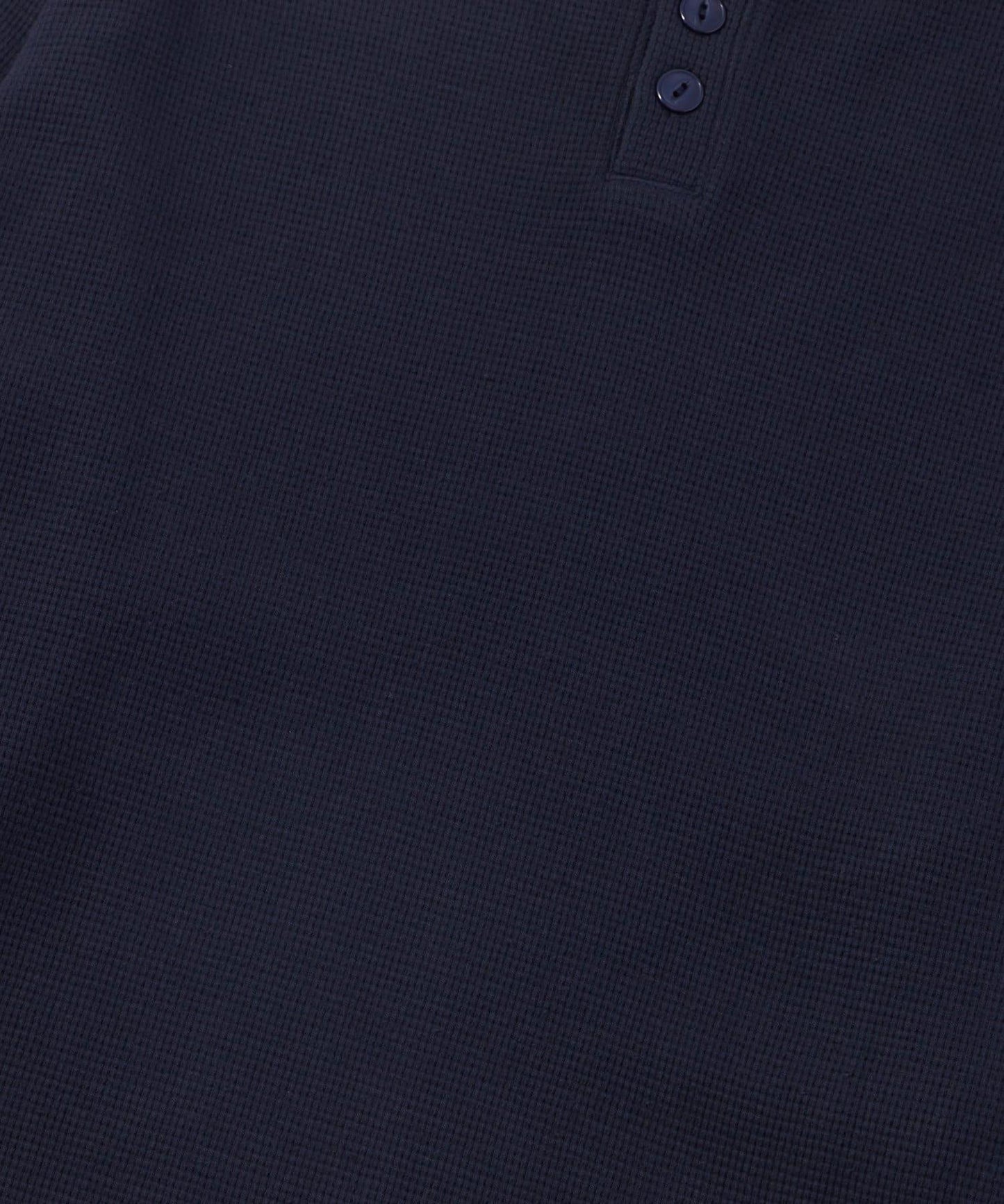 【UNISEX】【Sourcream】華夫格亨利領長袖T恤 [26AW]