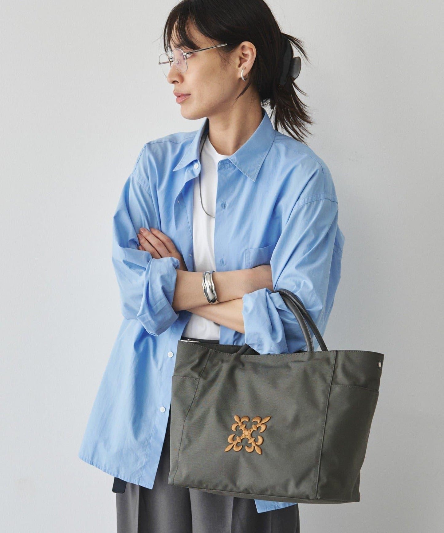 Monogram刺繡 CORDURA尼龍托特包