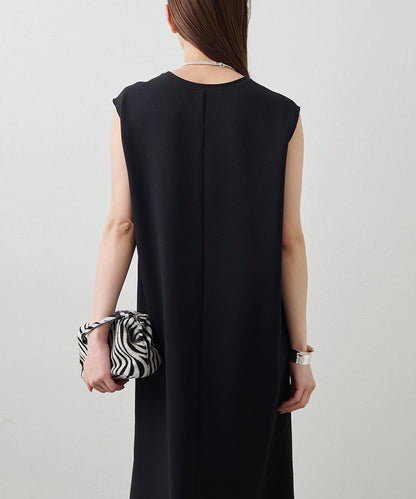V領無袖連衣裙