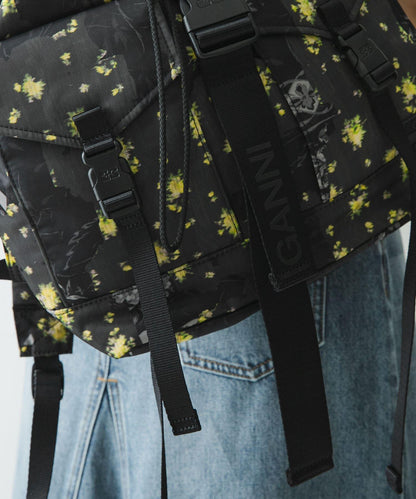 GANNI PRINTED NYLON BACKPACK