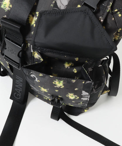 GANNI PRINTED NYLON BACKPACK