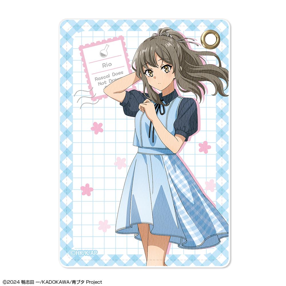 青春ブタ野郎シリーズ（青春豬頭少年系列） 雙葉理央 繪製款 夏季格紋 皮革卡包 設計03