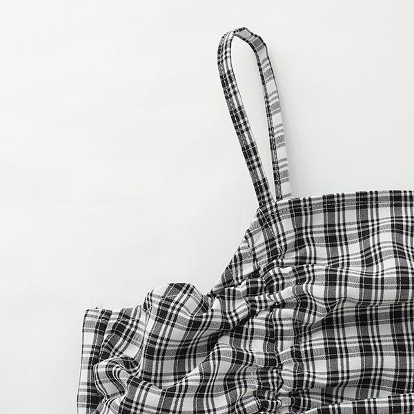 trois lapins (トロワラパン) 雙層褶皺吊帶連衣裙