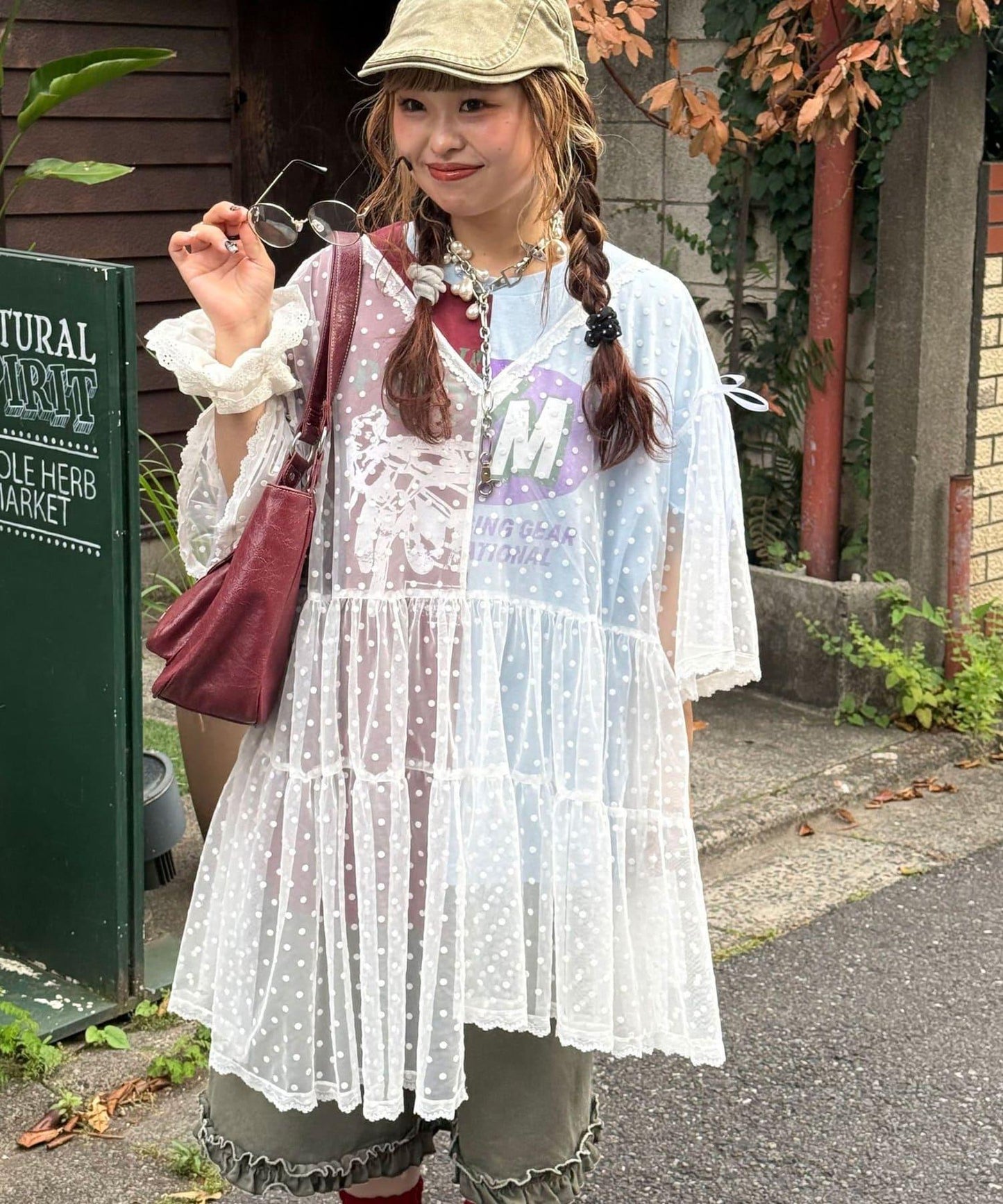 【ゆなまる(@yuna_maruu)企劃】波點薄紗改造T恤連衣裙