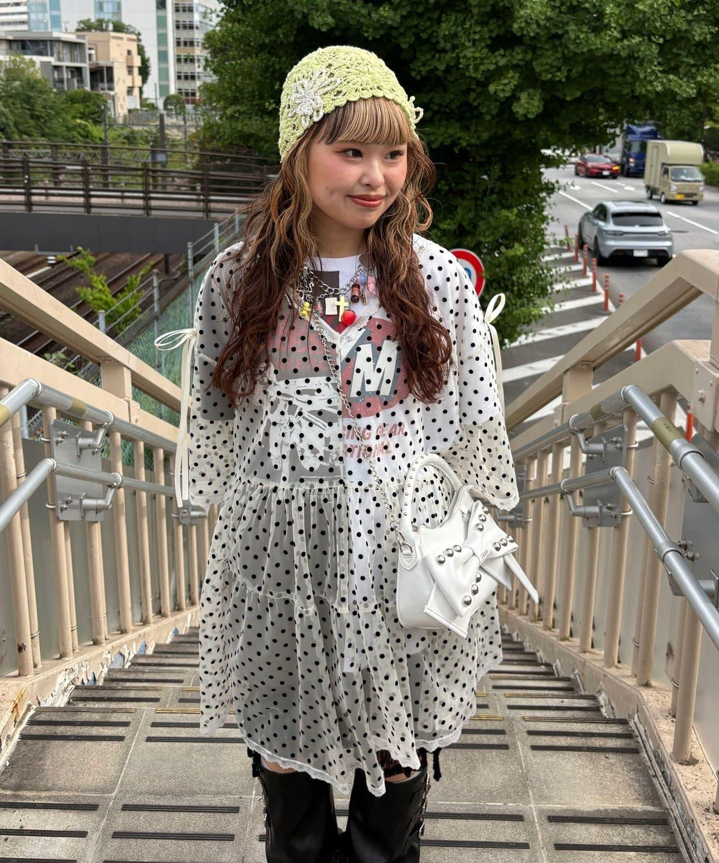 【ゆなまる(@yuna_maruu)企劃】波點薄紗改造T恤連衣裙