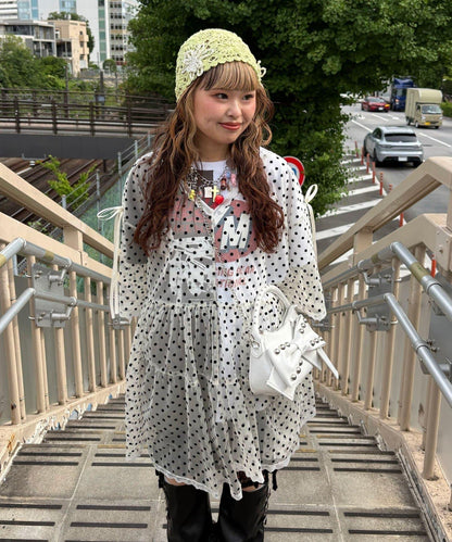 【ゆなまる(@yuna_maruu)企劃】波點薄紗改造T恤連衣裙