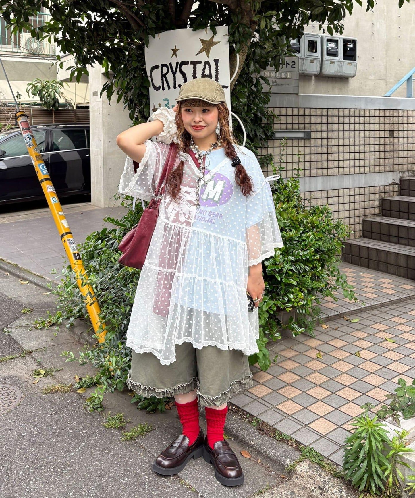【ゆなまる(@yuna_maruu)企劃】波點薄紗改造T恤連衣裙