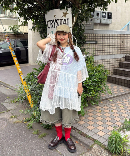 【ゆなまる(@yuna_maruu)企劃】波點薄紗改造T恤連衣裙