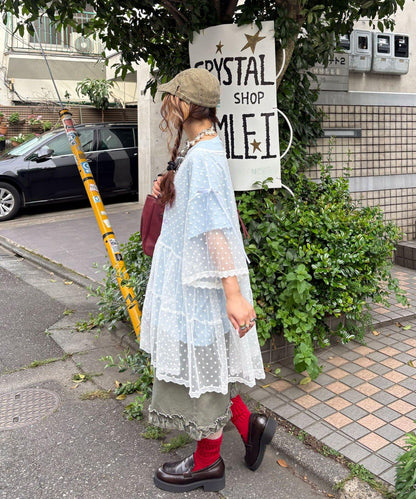 【ゆなまる(@yuna_maruu)企劃】波點薄紗改造T恤連衣裙