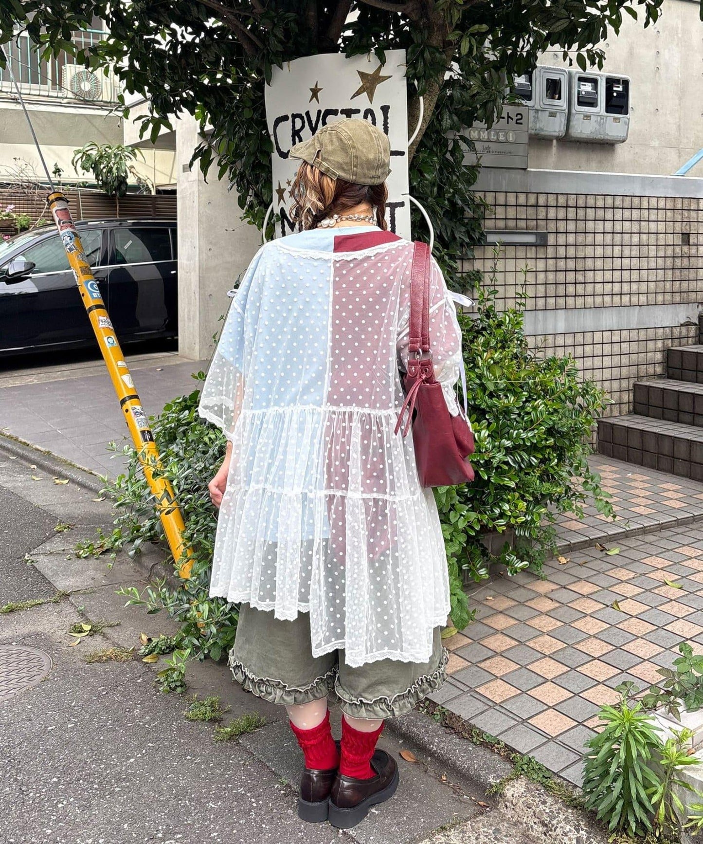 【ゆなまる(@yuna_maruu)企劃】波點薄紗改造T恤連衣裙