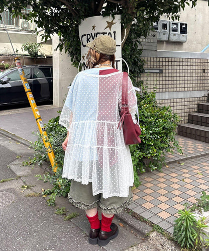【ゆなまる(@yuna_maruu)企劃】波點薄紗改造T恤連衣裙