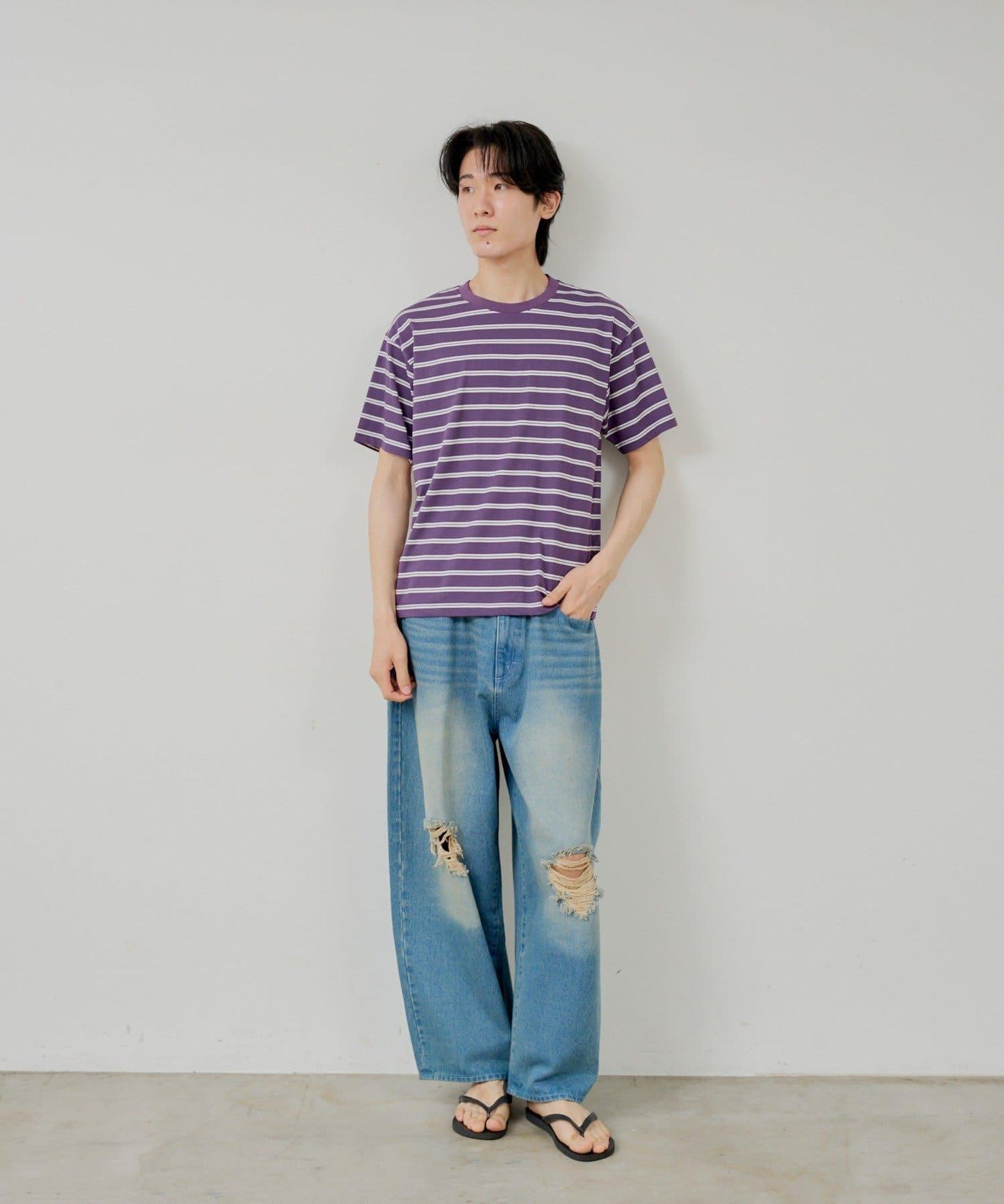 WHIMSIC/2サイズ展開 條紋T恤