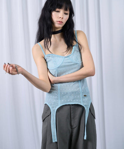 【SixM 】Tulle garter corset