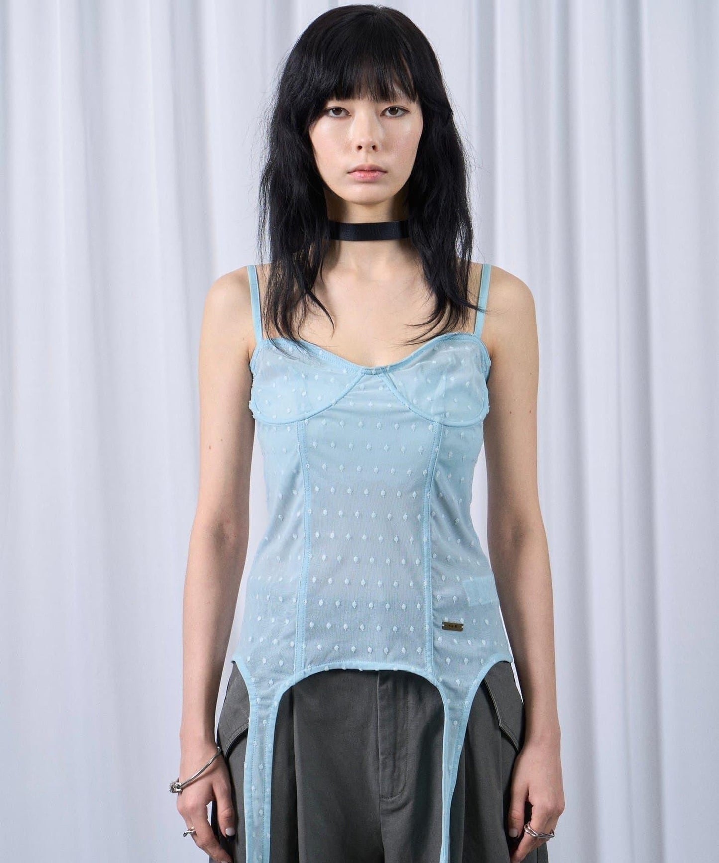 【SixM 】Tulle garter corset