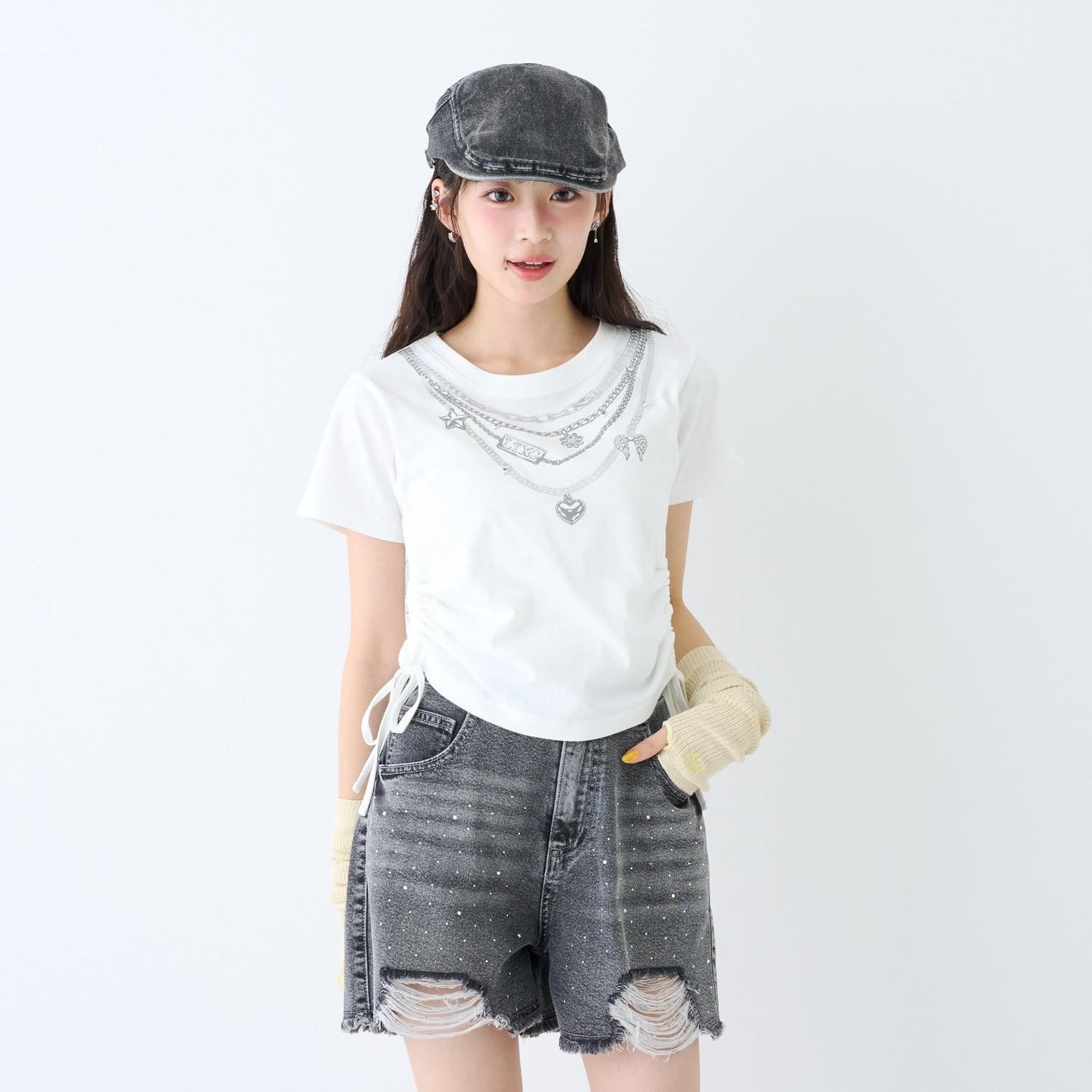 LTXC 棉100 假領口短袖T恤