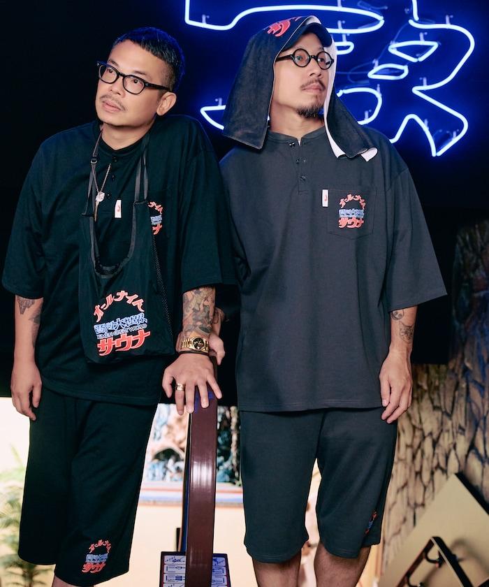 大世界×SAUVENIR×FREAK'S STORE 聯名 ALL NIGHT SAUNA KANNAIGI 抽繩包 加絨衛衣套裝