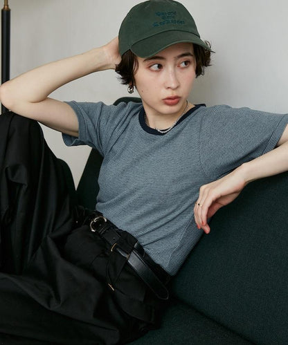 聯名 撞色 羅紋 半袖 T恤
