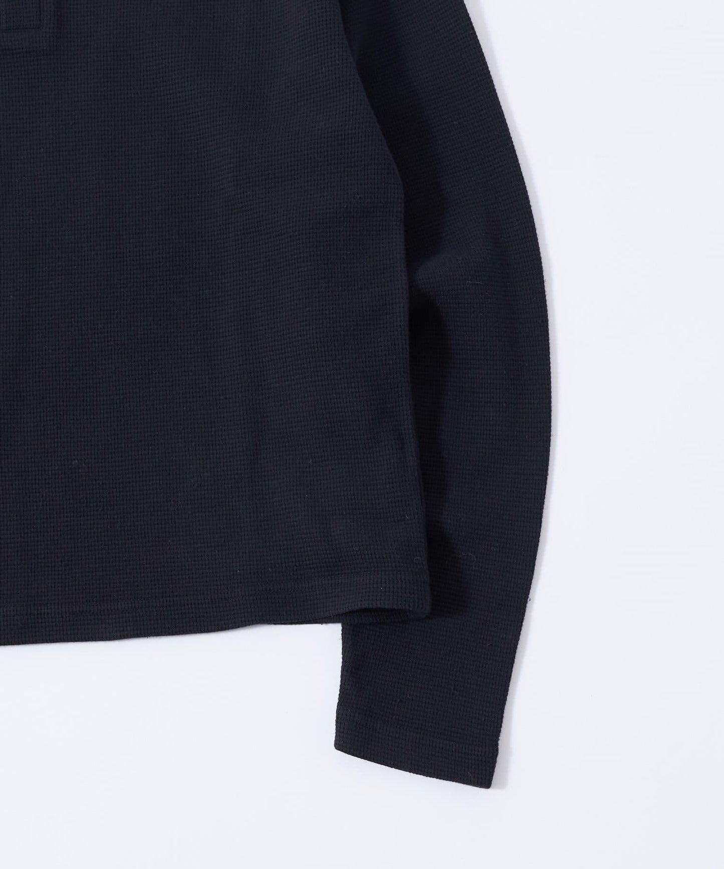【UNISEX】【Sourcream】華夫格亨利領長袖T恤 [26AW]