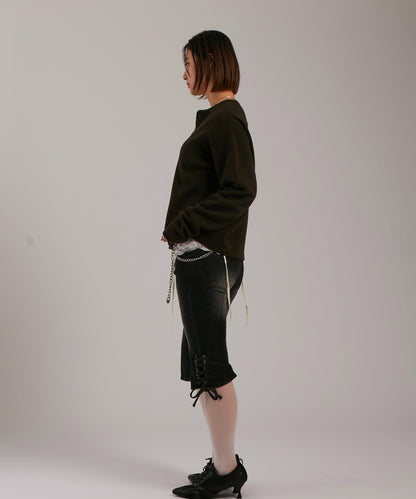 【UNISEX】【Sourcream】華夫格亨利領長袖T恤 [26AW]