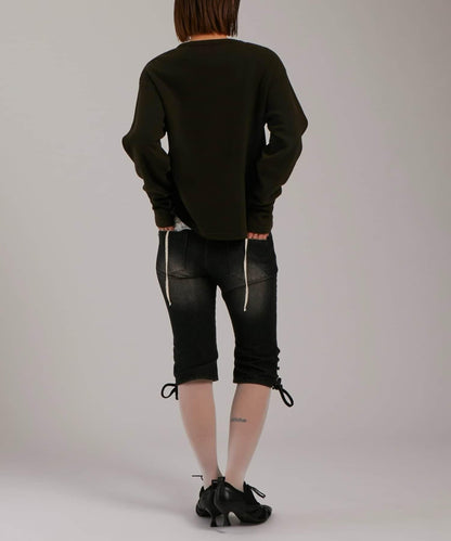 【UNISEX】【Sourcream】華夫格亨利領長袖T恤 [26AW]