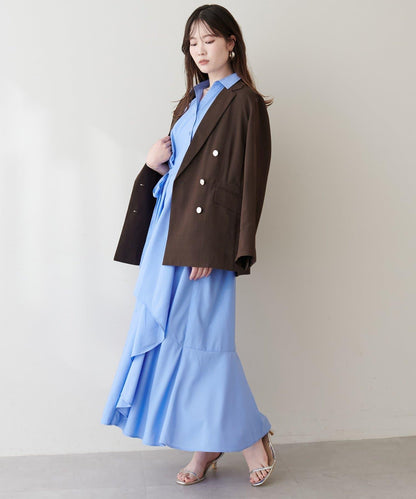 不對稱下襬襯衫連衣裙