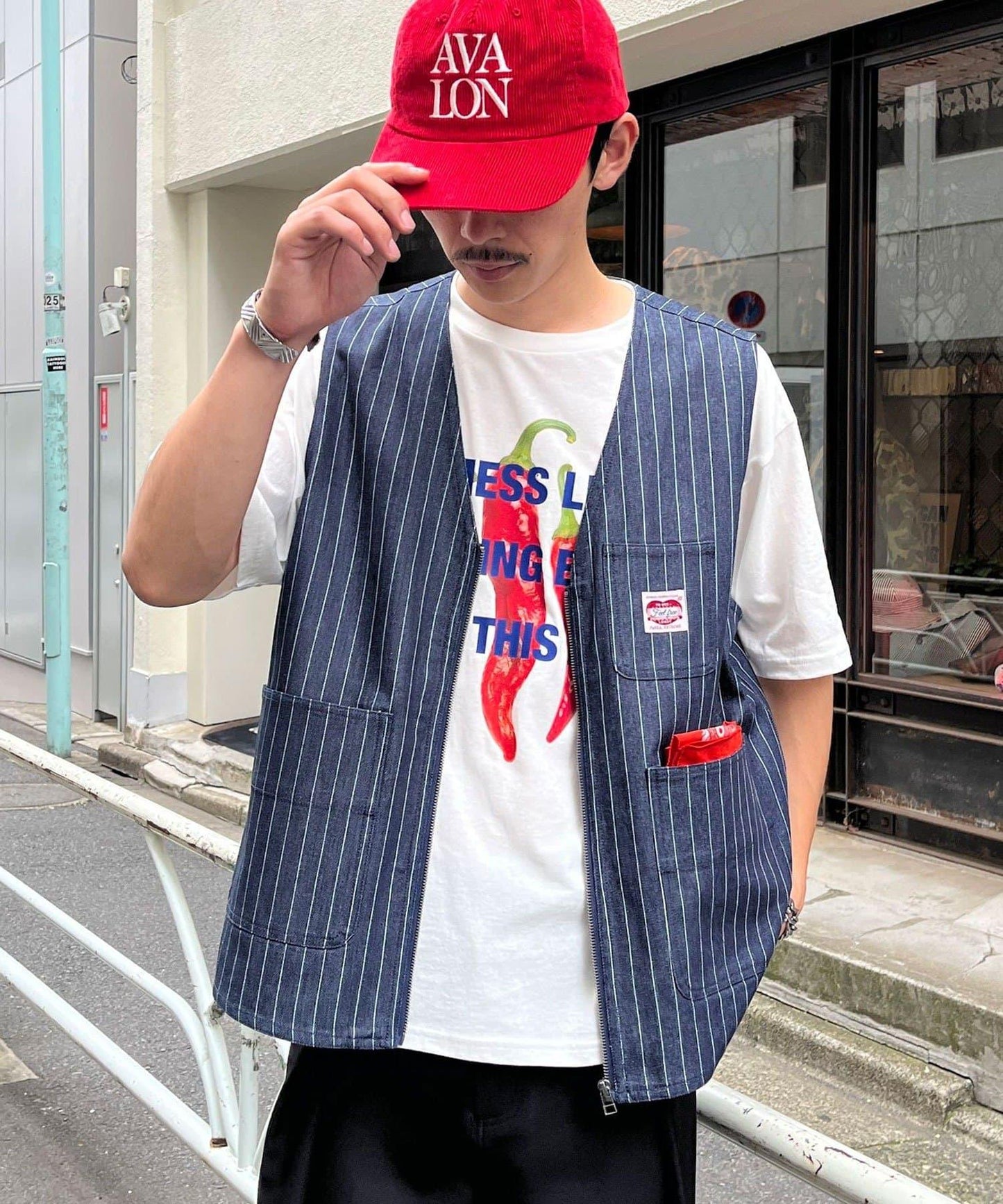 條紋牛仔馬甲
