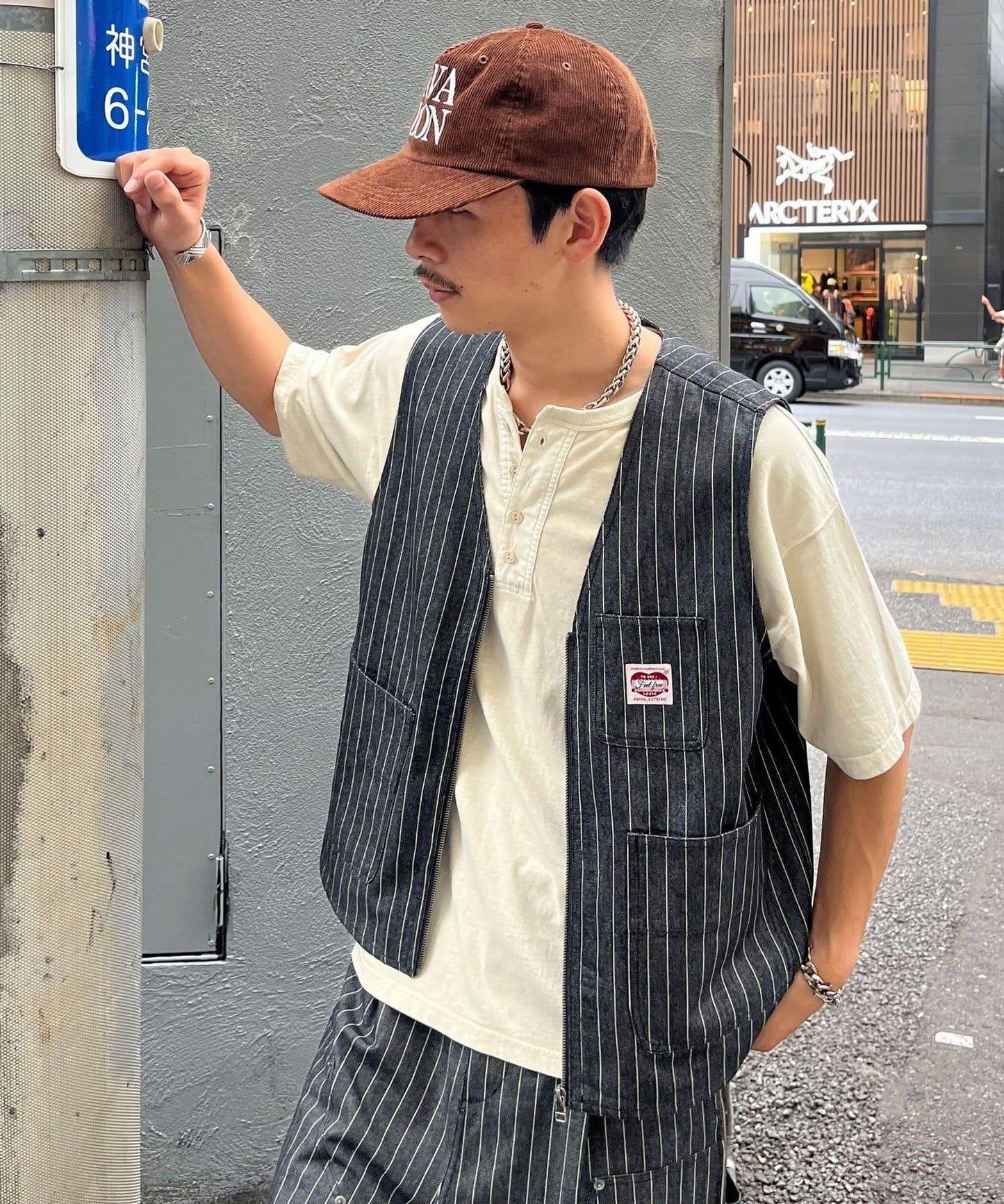 條紋牛仔馬甲